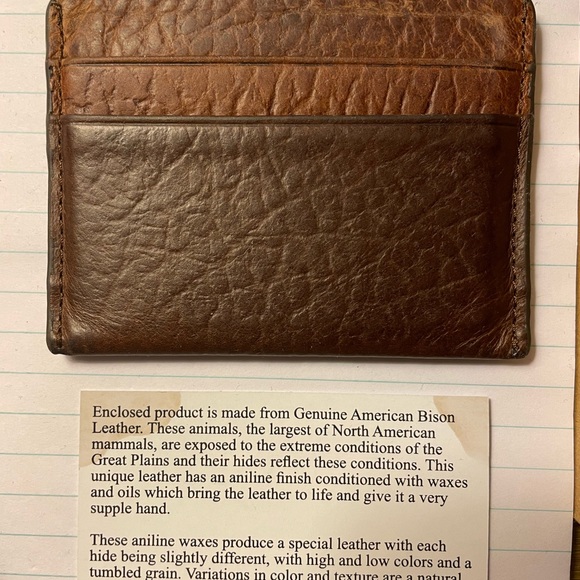 Duluth Trading Co. Billslingers Card Case - Genuine Bison Leather Wallet - Picture 3 of 3